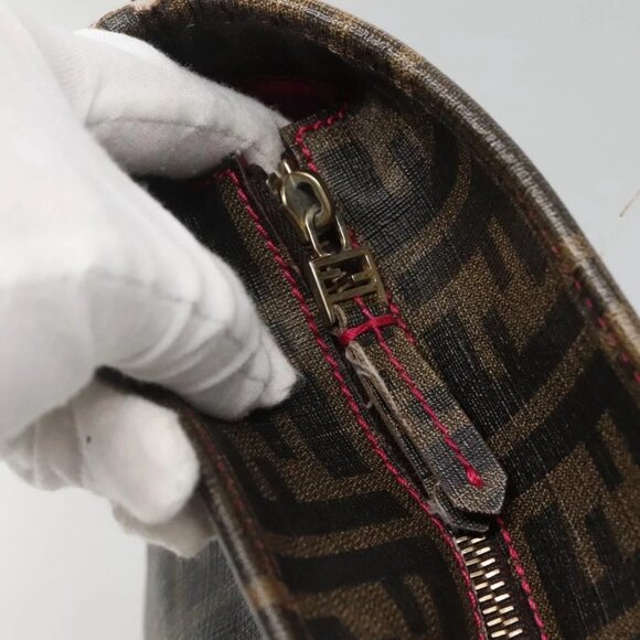 FENDI Zucca Canvas Tote Bag Brown Black gold - Picture 10 of 15